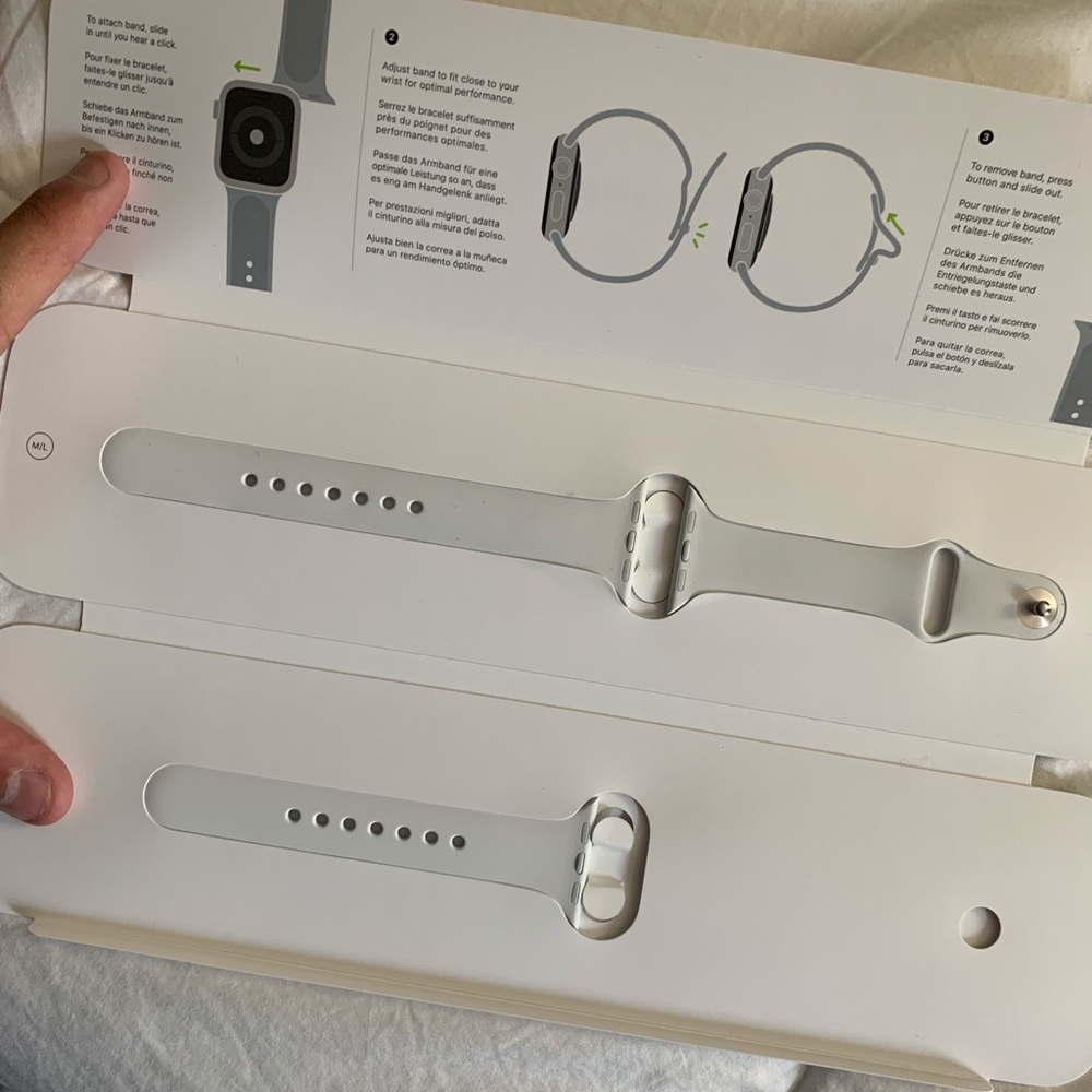 white apple watch band
